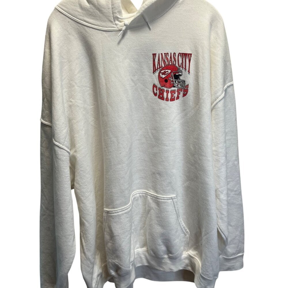 Kansas City Chiefs Junk Food Clothing NFL Hoodie XL White Cotton/Polyester Blend